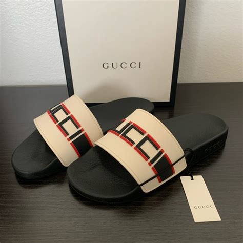 gucci nastro slides|Gucci slide sandals.